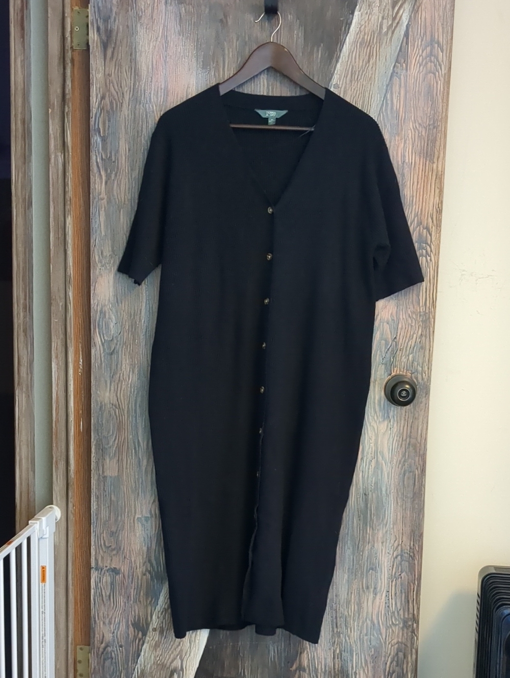 Terra & Sky Women's Plus Fine Gauge Rib Knit Dress Blue Twilight 2XL